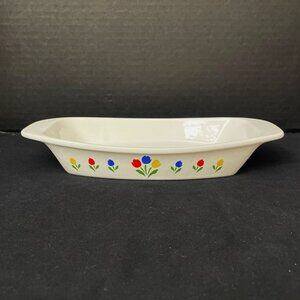 Vintage Tulip Tyme Stoneware Collection 10” Oval Casserole Dish Made in Japan
